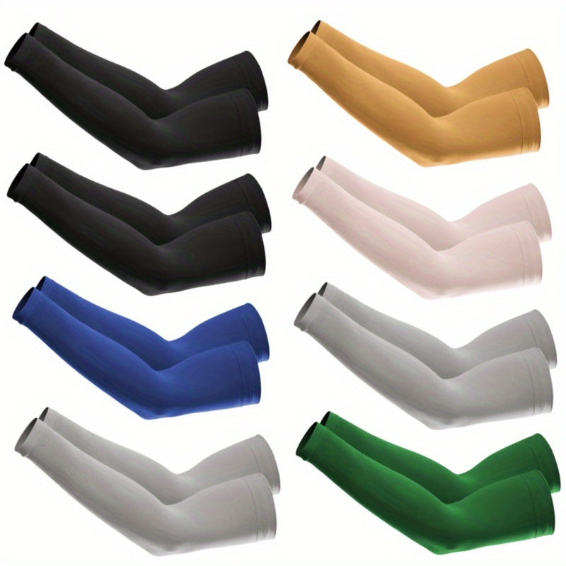8 Pairs Cooling Sleeves, Men Women Sports Arm Sleeves, For Driving, Golfing, Fishing, Cycling, Hiking, Tattoo Cover Up Compression Sleeves
