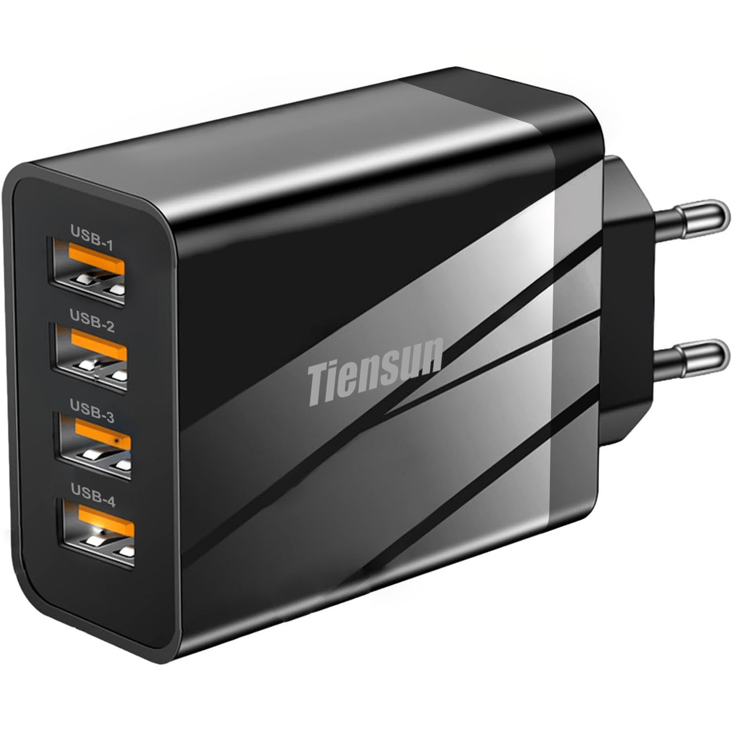 Image of 4-port Usb Wall Charger, 1-pack/2-pack/3-pack Options, 10w 5v/2a Charging Station, 4-in-1 Eu Plug Adapter For Iphone 16/15/14, S24/s23, Ipad, Tablet, Airpods, Compact Travel Charger
