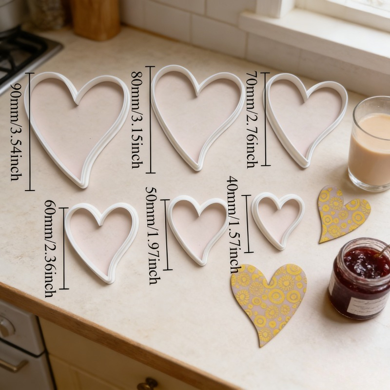 Image of 1 Heart-shaped Cookie Cutter, Valentine's Day Fondant Cookie Cutting Tool, Baking Cake Decorating Supplies