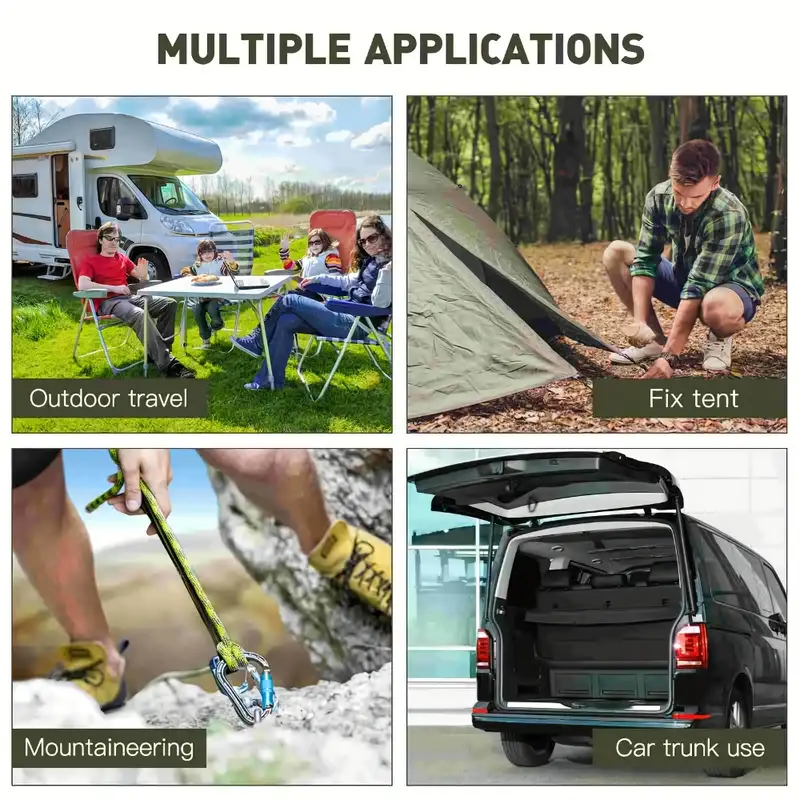 YOFASEN Pack of 4 Aluminium Carabiner Clip - D Shape Carabiner for Camping, Travel, Hiking, Key Chain, Outdoor Accessories YOFASEN Pack of 4 Aluminium Carabiner Clip - D Shape Carabiner for Camping, Travel, Hiking, Key Chain, Outdoor Accessories