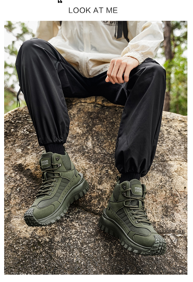 Nuevos Botas de Senderismo Deportivas de Caña Alta Oversize para Otoño, Cómodas Zapatillas Casuales Ligeras de Suela Gruesa, Adecuadas para Actividades al Aire Libre Durante Todo el Año, Caminar, Viajar, Escalada y Equipo de Camping