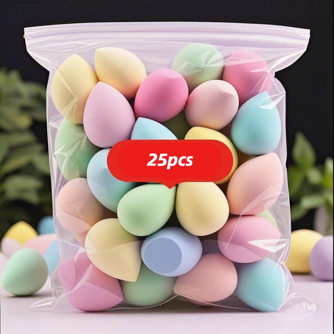 TEMU 25pcs High Quality Latex Free Makeup Sponges Multi Color Foundation Blenders Smooth Application For All Light Beige