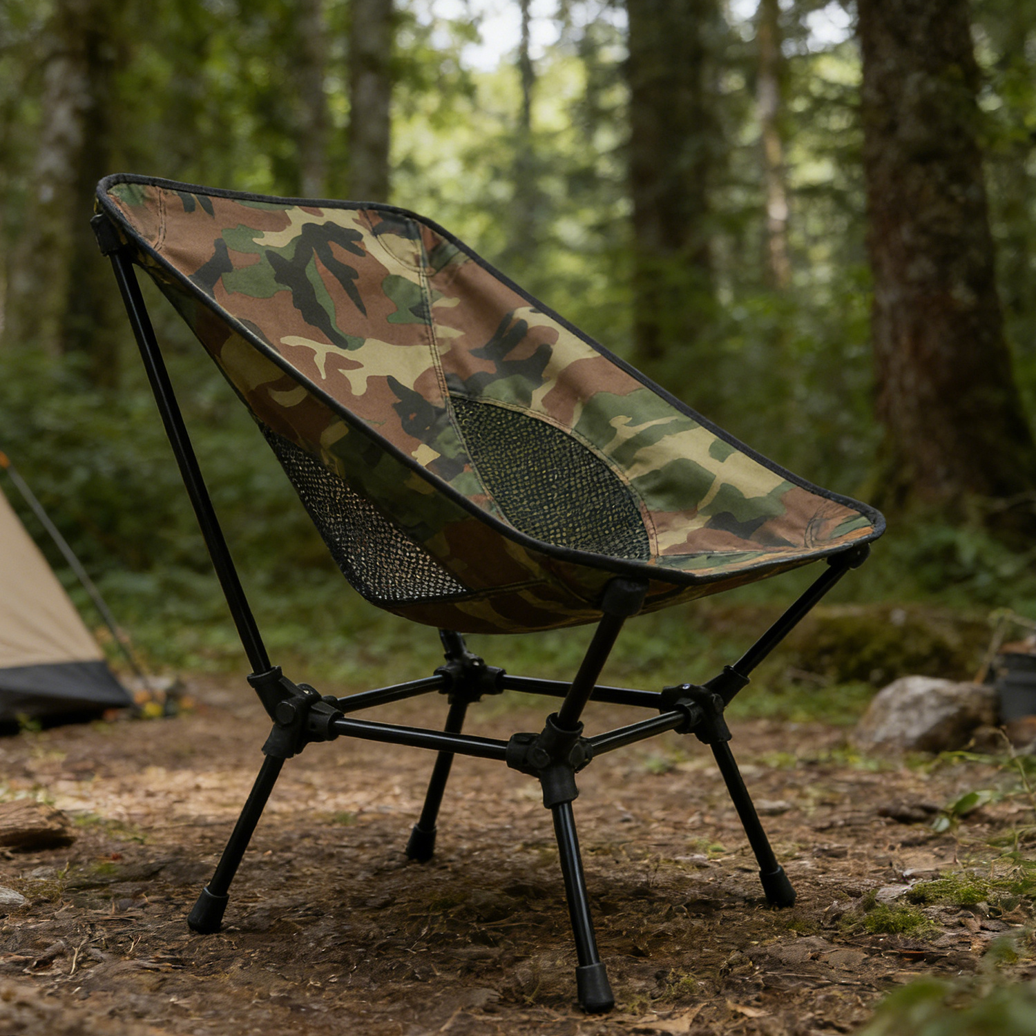 lightweight and compact folding chair for camping featuring breathable mesh ideal for outdoor activities like fishing hiking beach   and picnics Product details 2