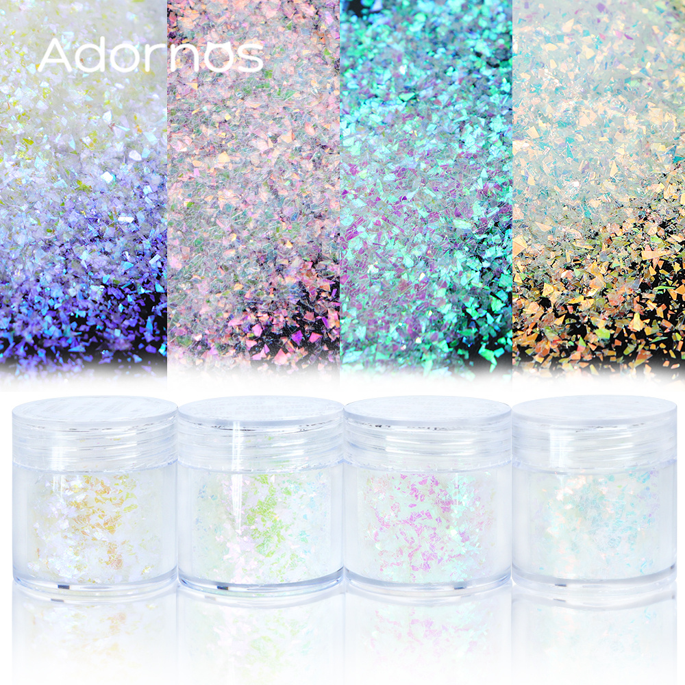 

4 Bottles Ab Mermaid Glitter , Irregular Sequins For Epoxy Resin Molds, Aurora Fillers, Diy Crafts Accessories, No Power Required