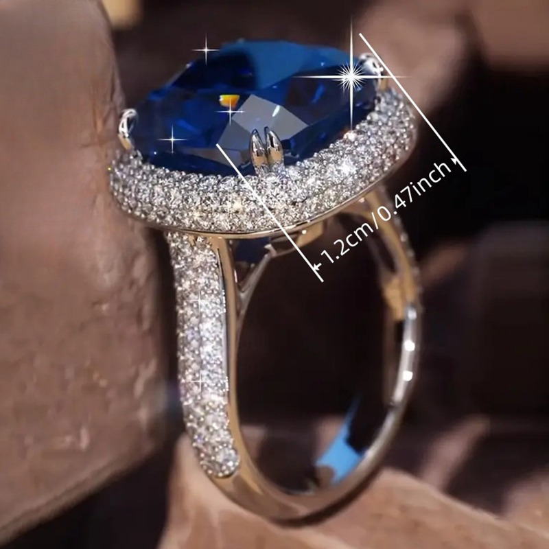 Women's Engagement Ring with Synthetic Gemstone