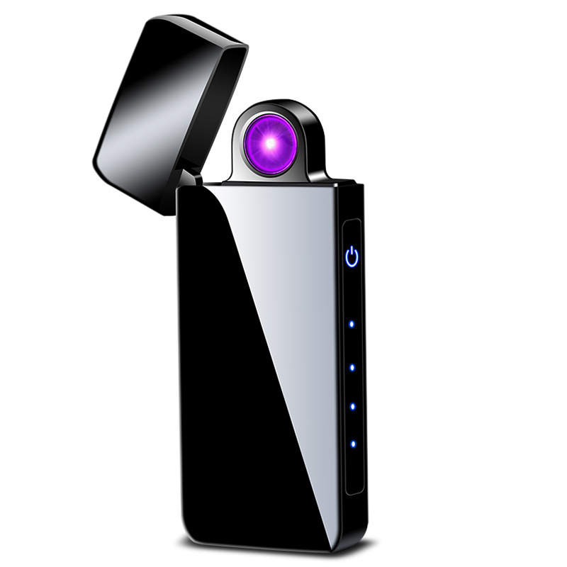 TEMU Rotary Arc Plasma Lighter- Usb Rechargeable Electric Lighter With Led Display, Pocket-sized- Suitable For Camping, Candles, Outdoor Use
