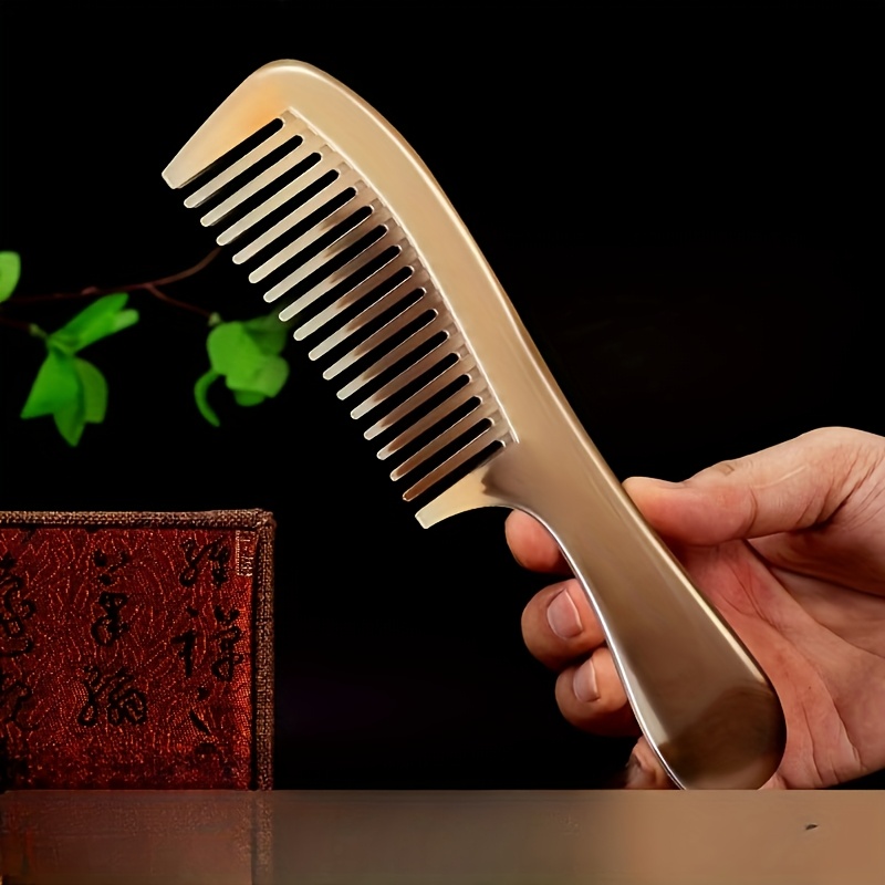 TEMU 1pièce LuxeHair Grand Peigne Déboucheur avec Dents en Plastique - Brosse de Massage Épaisse pour Tous les Types de Cheveux, Poignée en Plastique