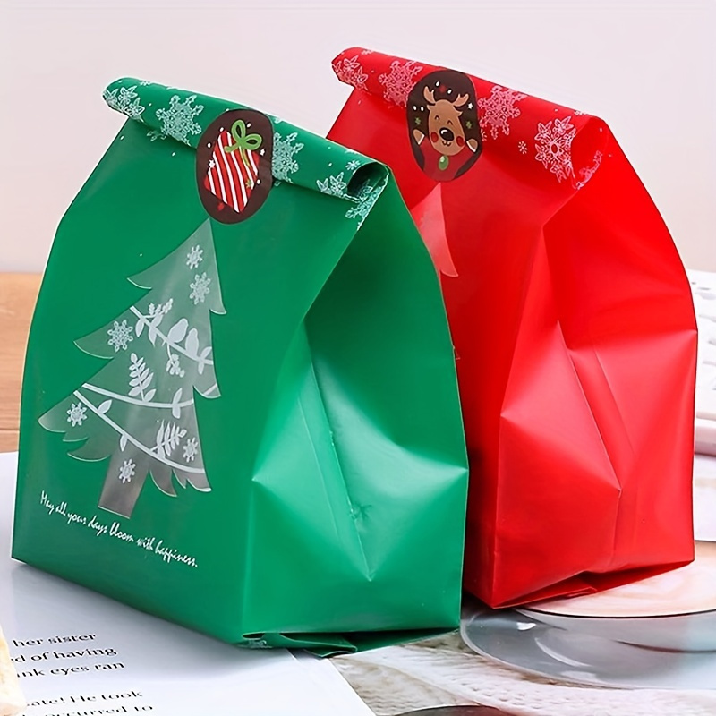 

50- Christmas Gift Bags - Plastic, Assorted , For Decorations And , Gift Bags Drawstring