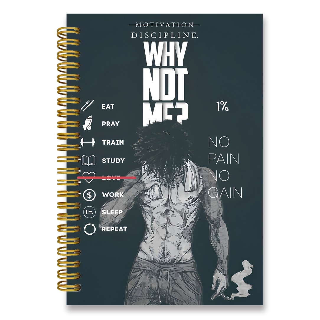 TEMU Inspirational Fitness Blank Spiral Notebook, Training Logbook & Workout Planner For Fitness Enthusiasts, Gym-, 5.5" X 8.3"