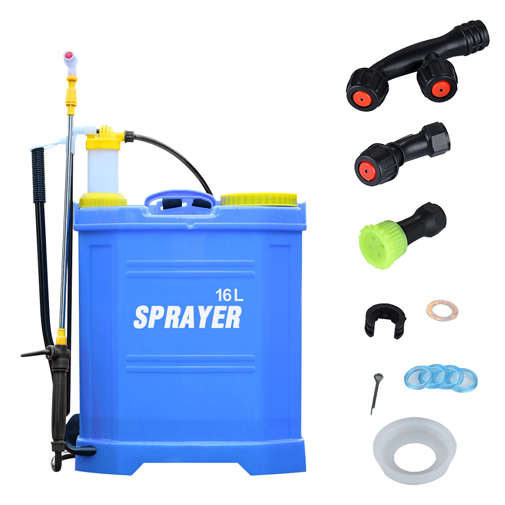 16L Single Tube Pesticide Sprayer - Blue Backpack Sprayer with Adjustable Nozzle, Ergonomic Handle & Portable Design for Farm Irrigation, Garden Watering, Lawn Care - Durable Plastic Construction, No Electricity Needed, Garden Sprayer, Userfriendly Design, Sturdy Construction