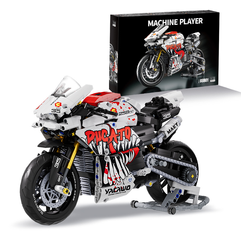 Image of 1:10 Scale [1083pcs Cool Motorcycle Model Building Block Set ], City Motorcycle Assembly, Compatible Precision Assembly Experience, Collection, Christmas/holy/thanksgiving/new Year/birthday Gift