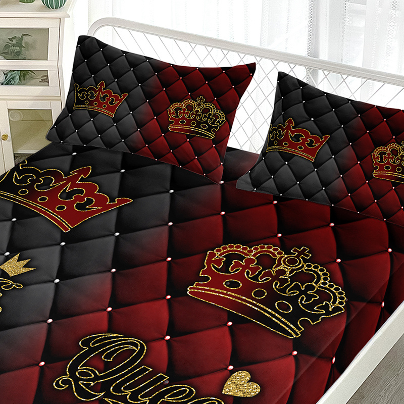 3pcs king queen   luxury bedding fitted sheet set couple bedding sheet set set romantic bed sheet set set king queen bedroom decor bed sheet set set   1fitted sheet 2pillowcase no comforter Product details 4
