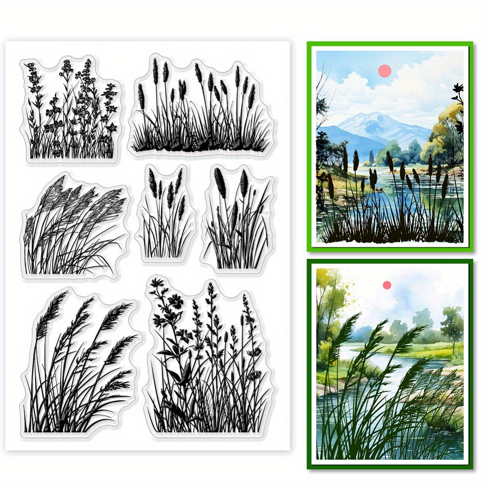 E-shop 1 Blatt Sommer-Thema Plastik-Stempel für Scrapbooking, Fotoalben Kartenherstellung – Schilfrohr 160x110mm Basteln