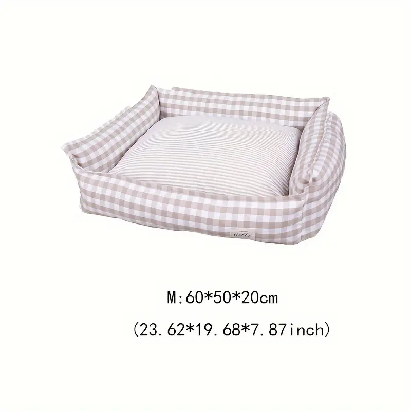 cozy checkered pet bed for dogs cats removable washable polyester nest indoor comforter style bedding with vacuum packaging for plush cushion durable construction home pets Product details 7