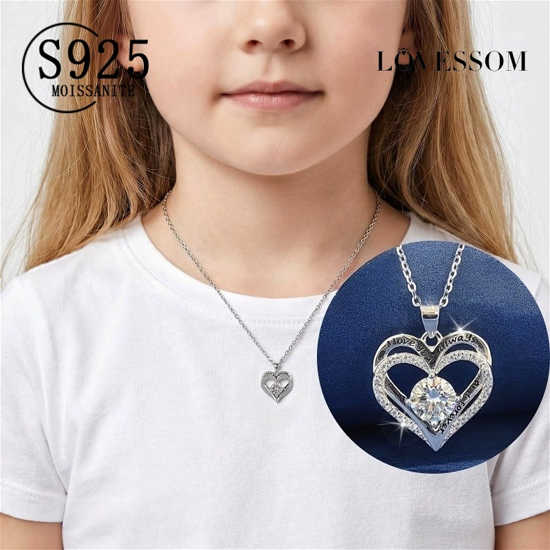 925 Silver Moissanite Necklace — Minimalist Design