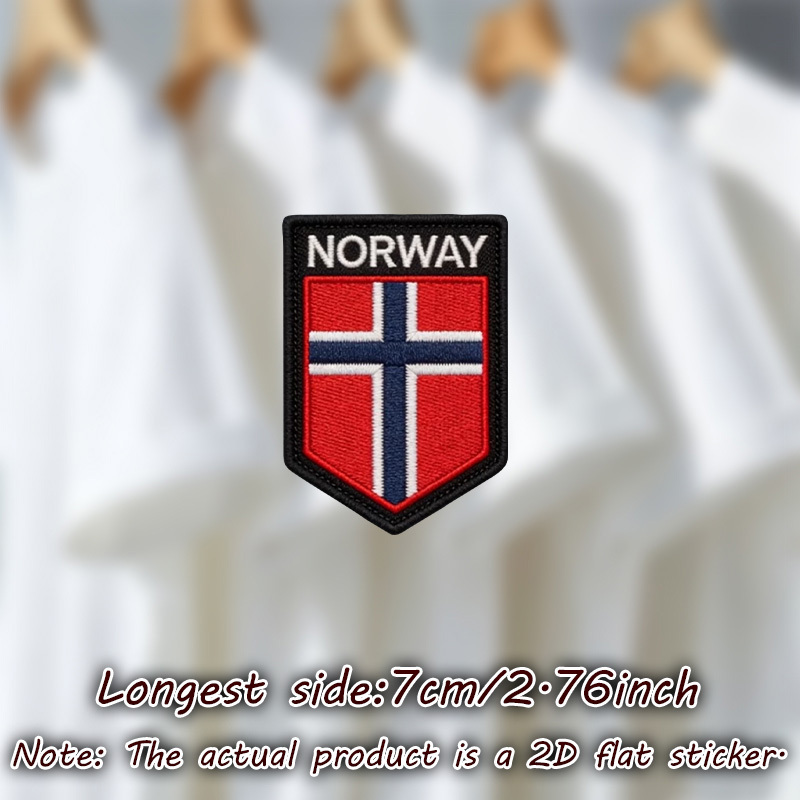 TEMU 4 piezas/Folletos 2D NORUEGA: con Cruz Nórdica Azul y Blanca, Negro, "N", Stickers de Transferencia de Adecuados para Tejidos Planos como Ropa,