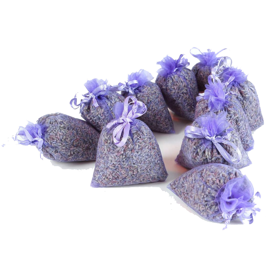 11 X Lavender Sachets With Scented Lavender From France - Total 110g Lavender Blossoms
