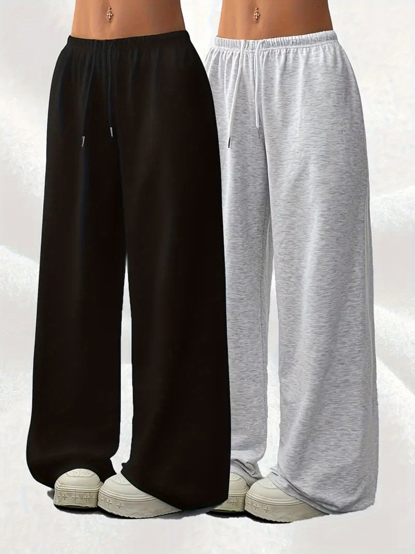 2pcs set of european and american womens fashion versatile casual sports pants