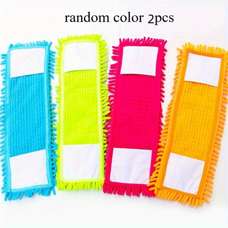 2pcs Mop, Flat Plate Hand Washing Flat Plate Mop Replacement Mop, Household Dust Removal Mop Head Random Color
