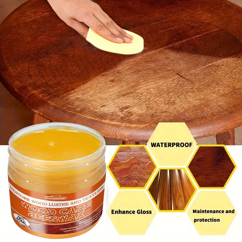 beeswax wood polish with sponge applicator compatible for   floors composite boards   types restores   wood polish essential furniture care for   maintenance
