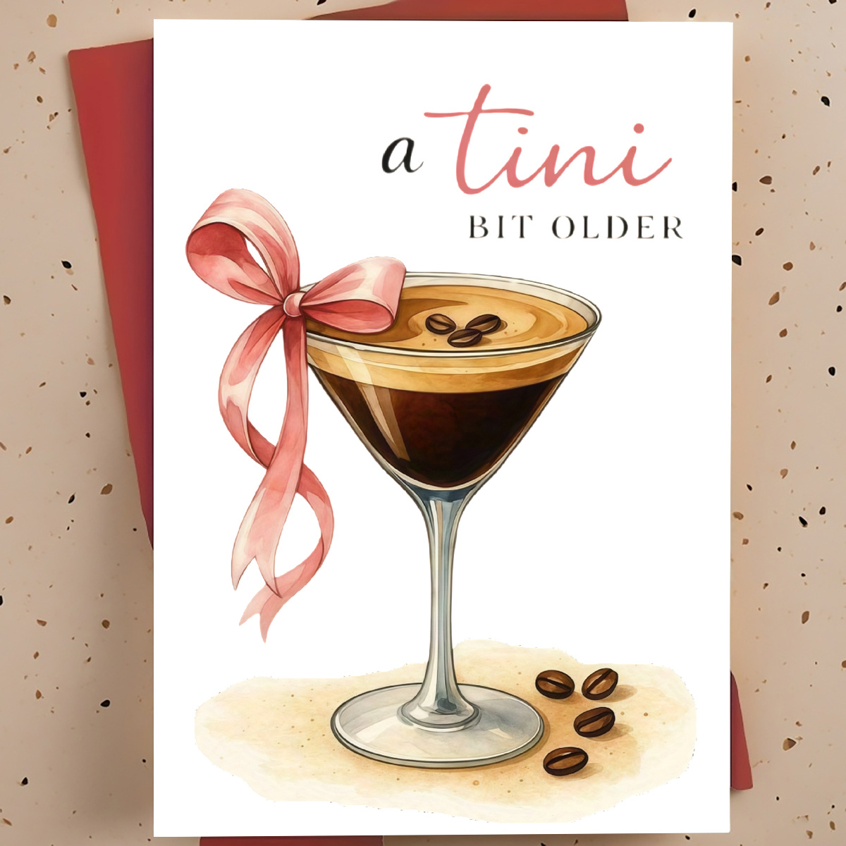 TEMU A Humorous Birthday Card Featuring A Coffee Martini Illustration, Ideal For And Colleagues. Great For Celebrating Birthdays And The Joy Of Aging
