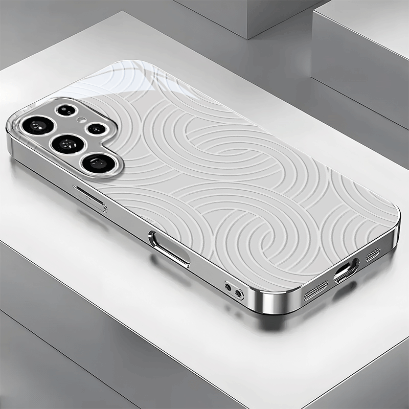Ovitek za telefon: Minimalističen francoski , teksturiran nov vzorec, galvaniziran srebrn ovitek za for Samsung Galaxy S25/S25+/S25