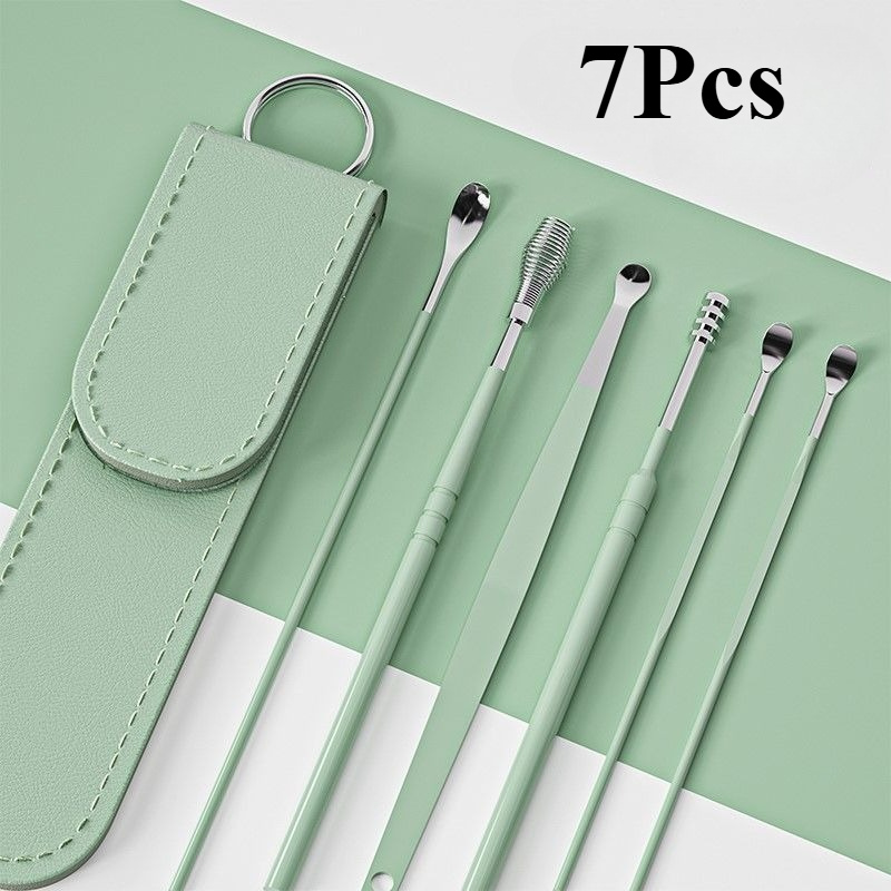 7pcs Stainless Steel Ear Spoon-safe Earwax Remover For Adults/children, Reusable Earwax Cleaner, Professional Earwax Cleaner Kit For Precise Earwax Removal.