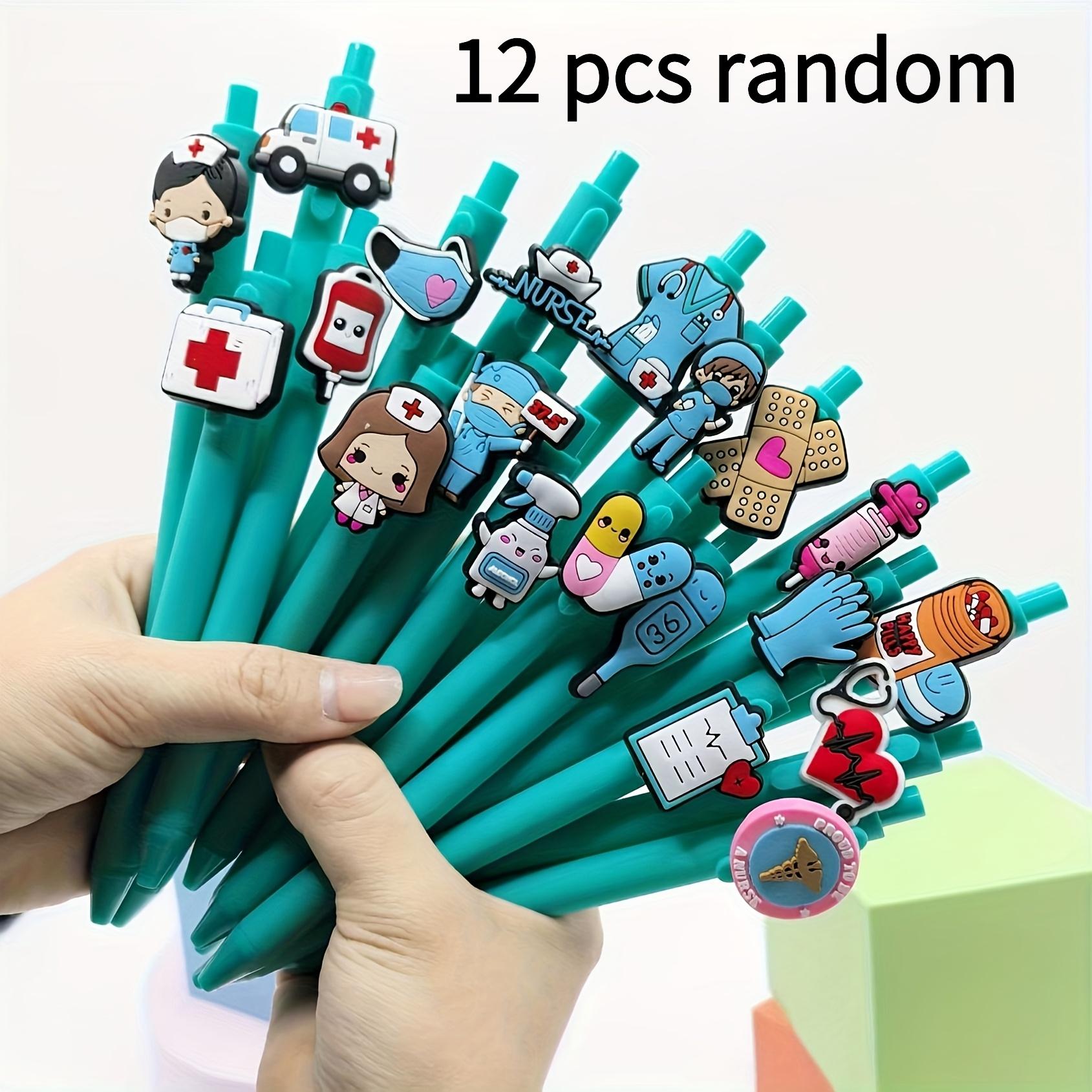 Image of 5/12pcs Medical Pen Round Ballpoint Pen | Medical Healthcare Pen For Nurse Doctor, Day Gift, Random Style