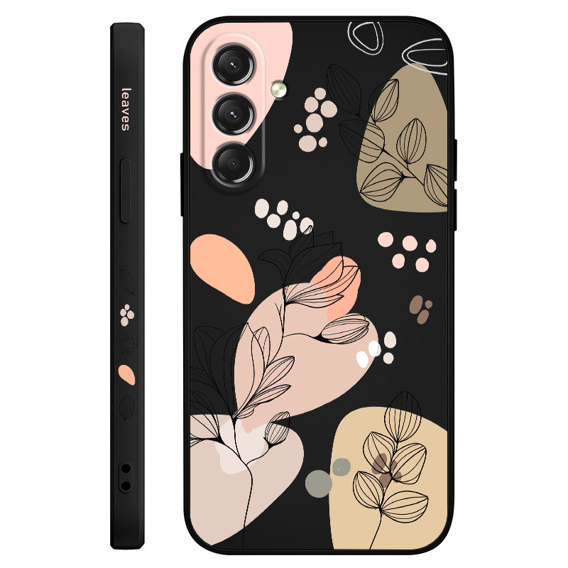 Etui za telefon - Etui za telefon z linjastimi listi za Samsung Galaxy S25 FE, zaščitni etui za preprečevanje , mehka lupina