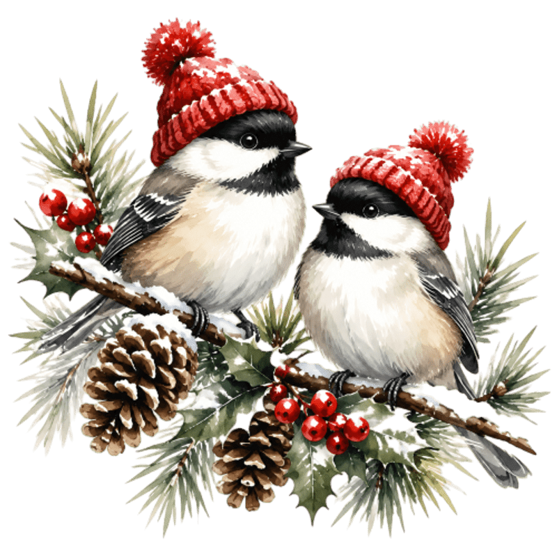 TEMU 1pc 2d Flat Pattern Sticker, Christmas Window Decal, Window Flower, Glass Mural Window Door Decoration Sticker Hat Bird Pine Cone Winter Snow