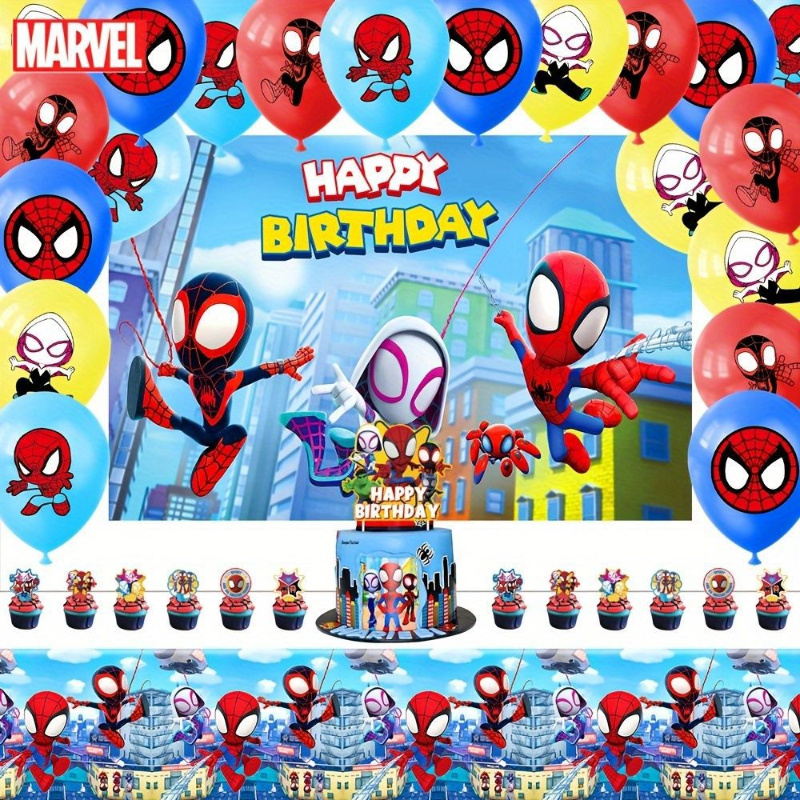 

35pcs Spider-man Decor Set - , Tablecloth & - For Birthdays, Christmas & 's Day