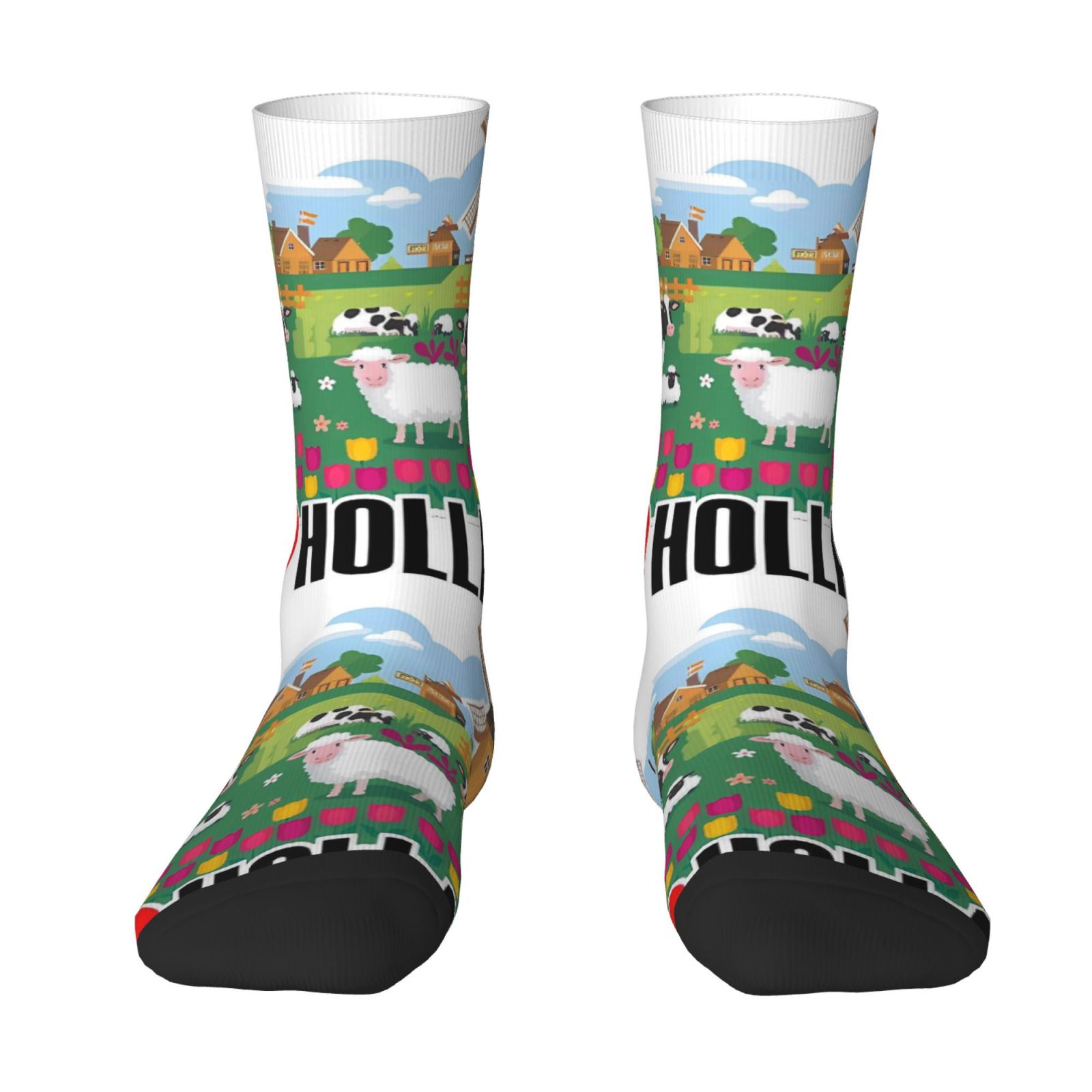 TEMU 1 Pair Of Novelty Gift Socks For Men/women, "i Love " Poster-style Graphic Design, Suitable For , Breathable Polyester Blend, Unique Themed