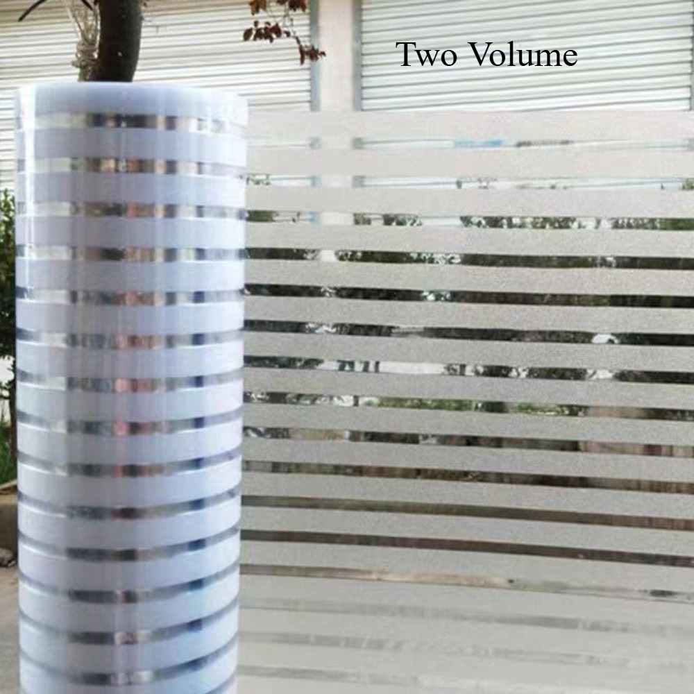 TEMU 2 Rolls 17.72"x196.85" Static Cling Frosted Film - Self-adhesive Privacy Window Decoration, Translucent & Opaque Window Film For Office, Home,