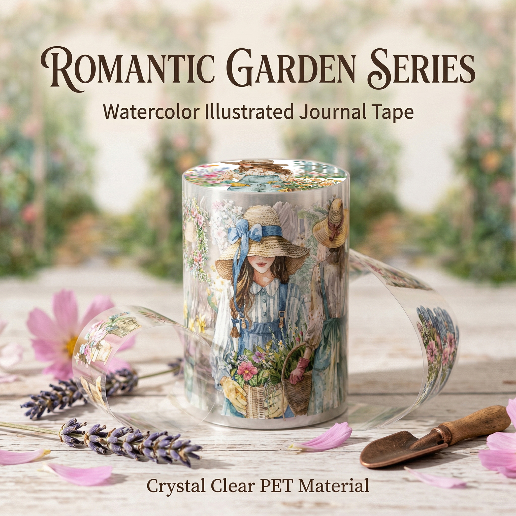 TEMU 200cm/1roll Vintage Floral Pet Tape For Decorative Use In Junk Journals, Stickers For Journaling, Planner Crafts, Card Making, And Scrapbooking