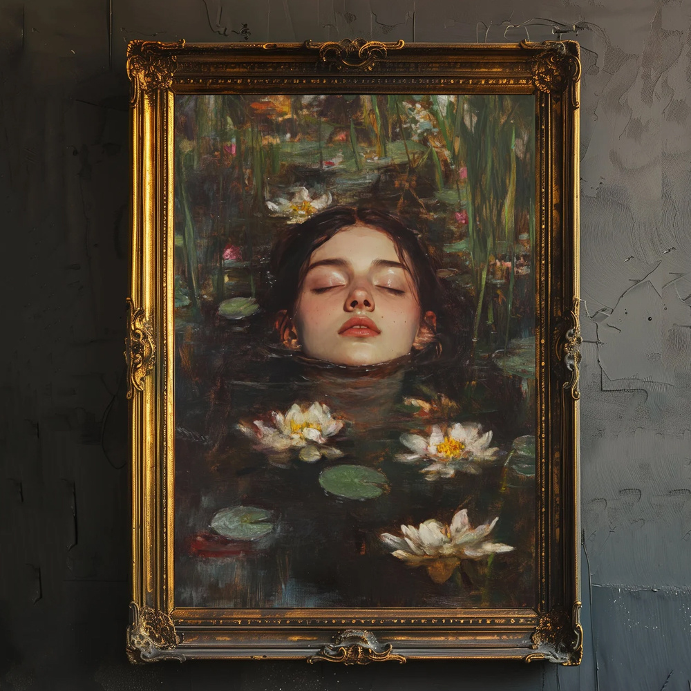Image of 2d Flat, 2d Flat, 1pc, Wall Decorations, Retro Prints, Dark Academy Artwork, Victorian Style Gothic Decor, Classic Oil Painting, Dark Academy Poster, Rustic Vintage Wall Decoration, Unframed