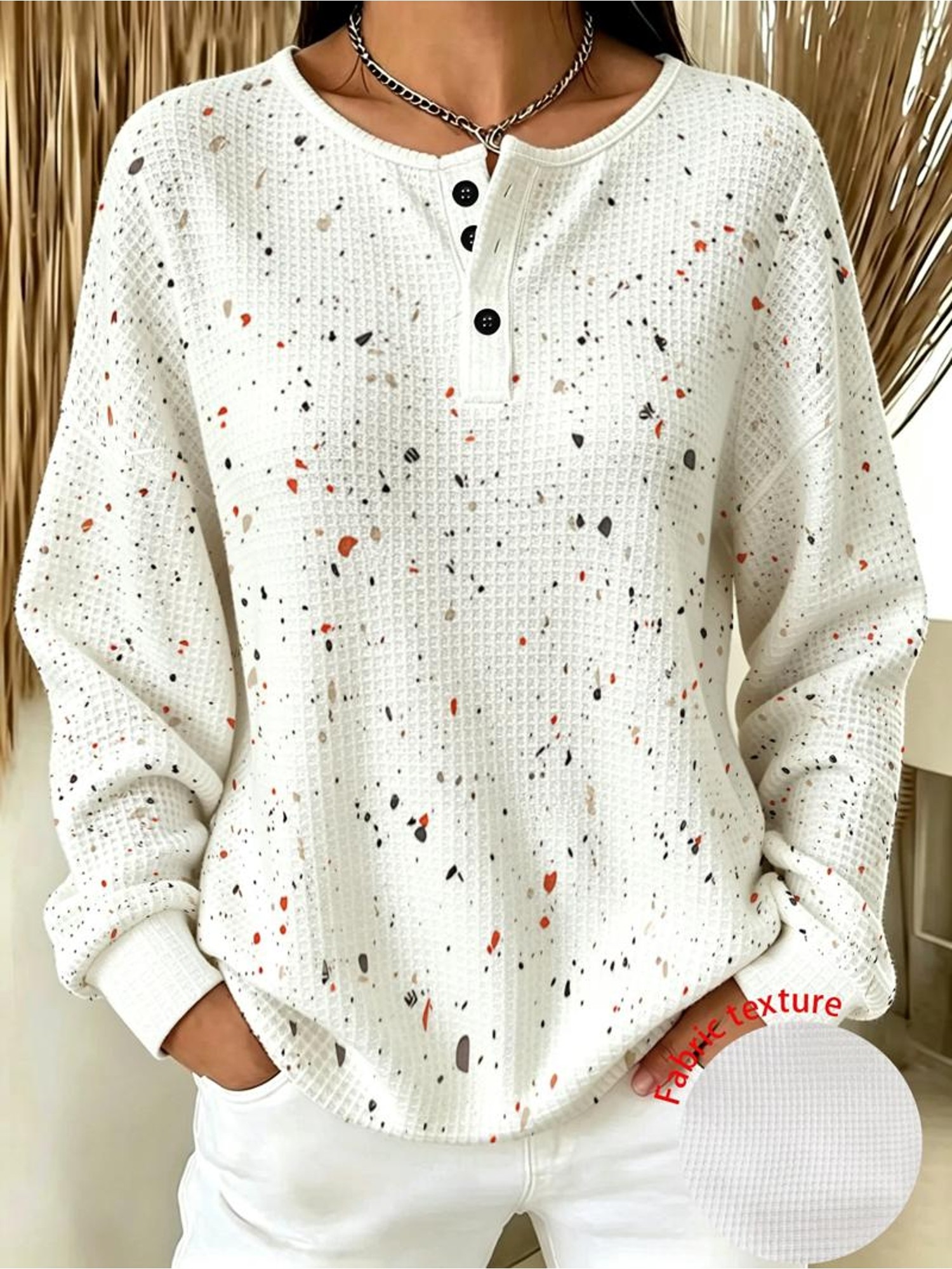 plus size womens sweatshirt multi size   polka dot pattern fashionable and comfortable suitable for daily wear and casual     a trendy touch to your look