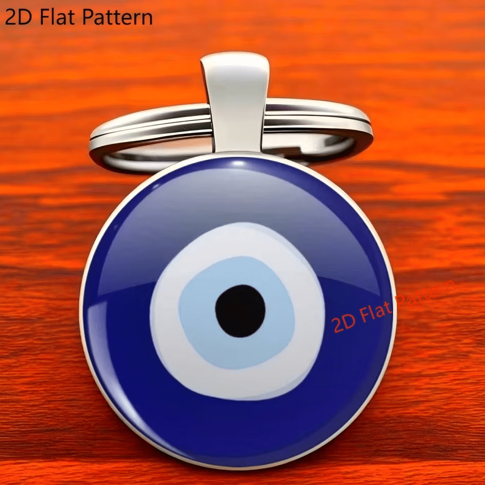TEMU Portachiavi in di con motivo 2D a forma di Occhio Blu Eye Guardian Wind, portachiavi per auto, regali economici di Halloween e Natale per feste