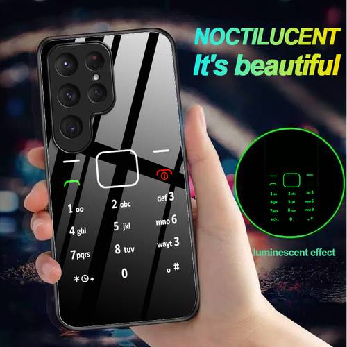 imagen del artículo para teléfono: interfaz de teclado de marcación de teléfono con luz nocturna , a prueba de golpes, luminosa sin alimentación, para for galaxy s26/s25ultra/s24/s23/s22/s21/a12/a13/a21s/a22/a23/a32/a33/a51/a52/a53/a54/a56, con cristal templado