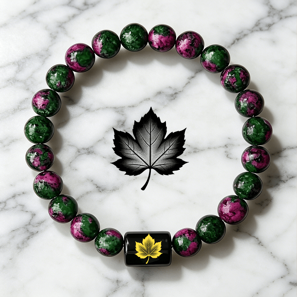 Women's Maple Leaf Beaded Bracelet, Boho Style