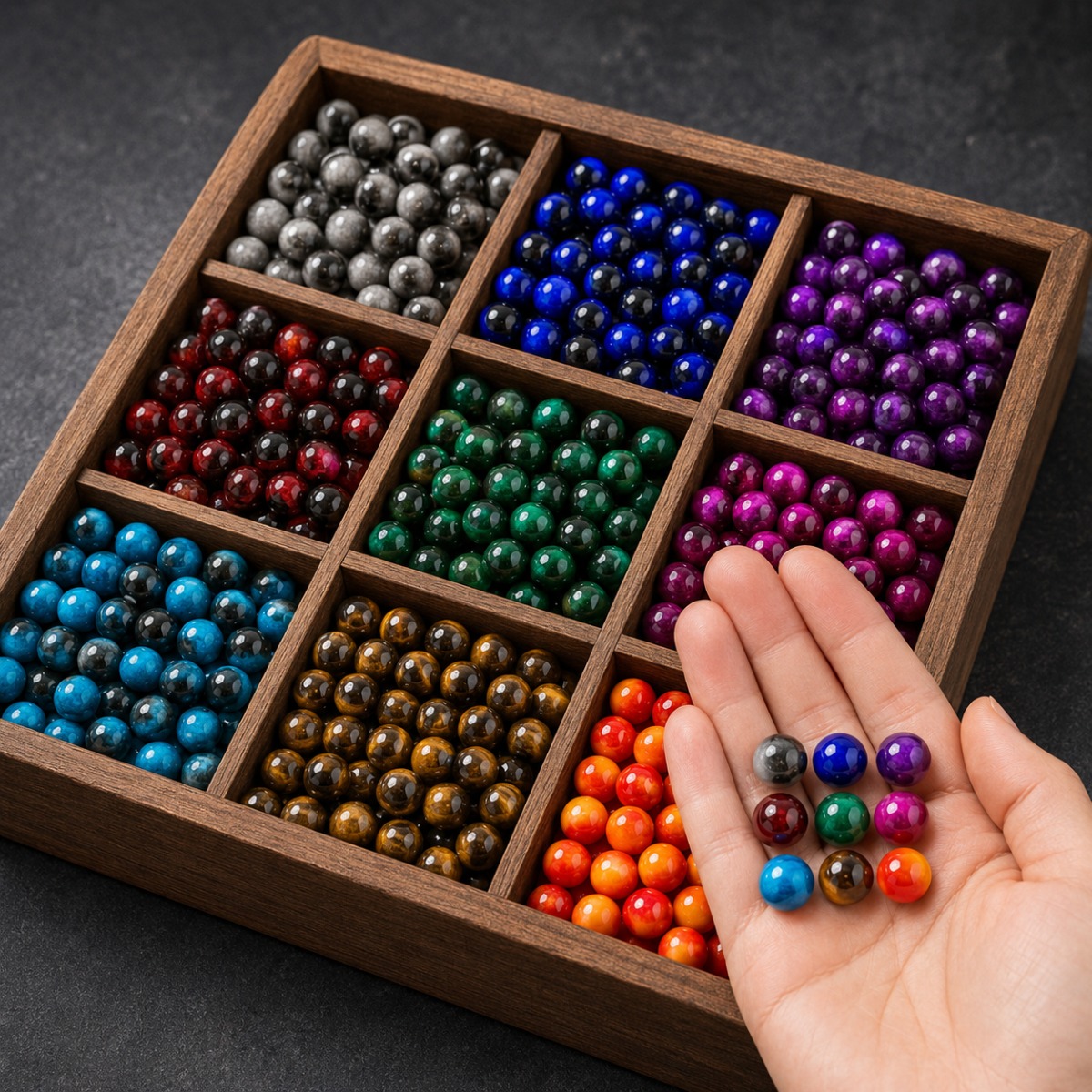 TEMU Lot de 152 perles assorties en œil de tigre de couleurs mélangées, en verre, matériel de Bricolage pour bijoux, perles de Bricolage pour bijoux,