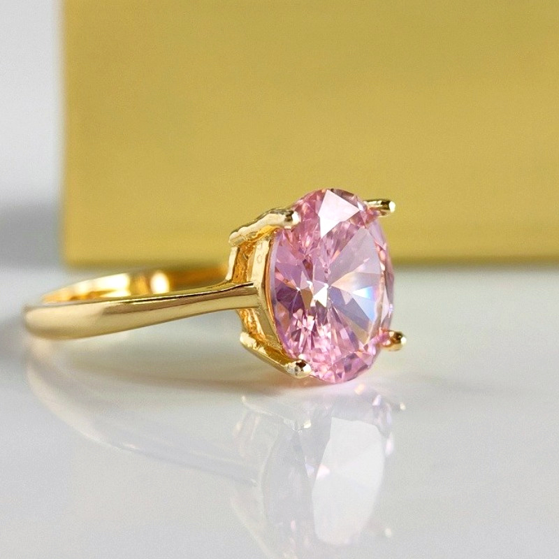 Women's 3 Carat Pink Synthetic Zirconia Ring, Elegant Gift