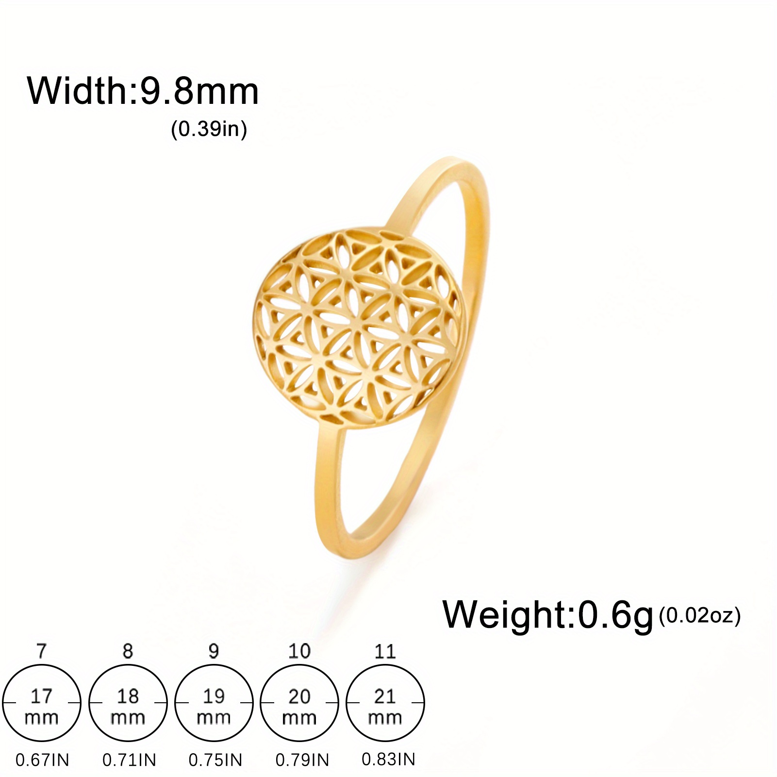 Flower Of Life Ring Stainless Steel Geometry Fashion Couple Finger Rings Amulet Jewelry Birthday Gift New In