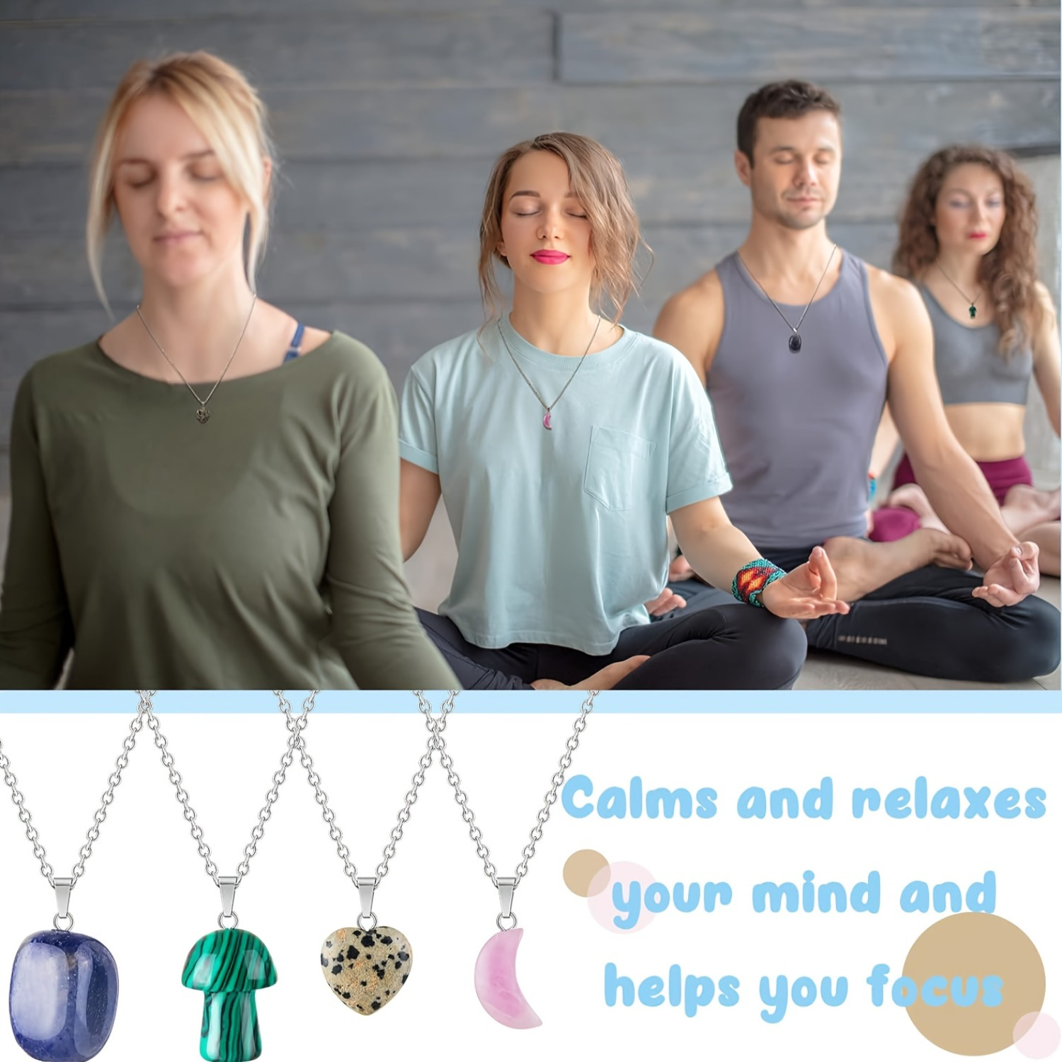 Stone moon pendant with color variation