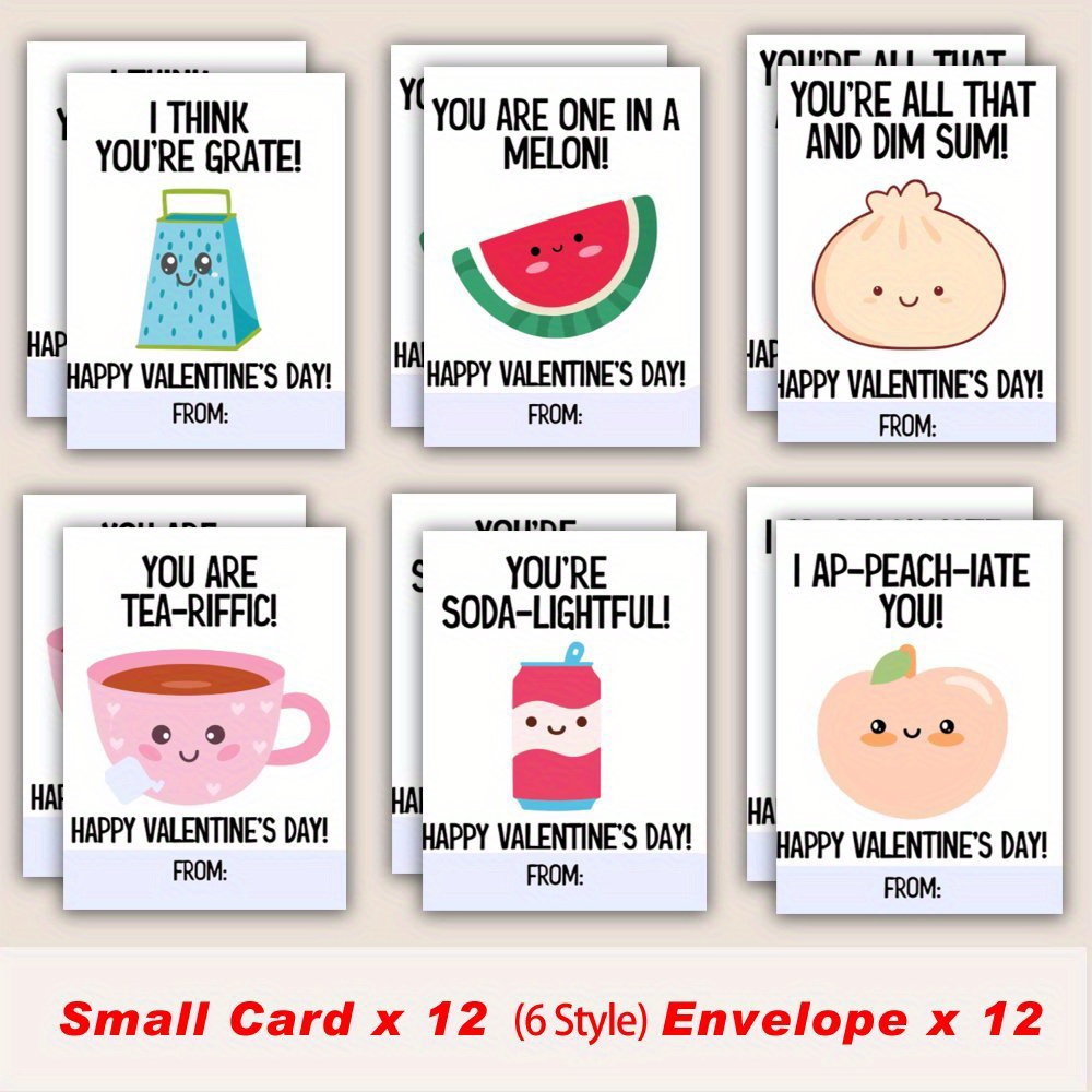 

12-pack Valentine's Day Greeting Cards With Envelopes, Assorted Love , Romantic Birthday & Prom Celebration Cards, Friends, Lovers, Wife, Girlfriend -