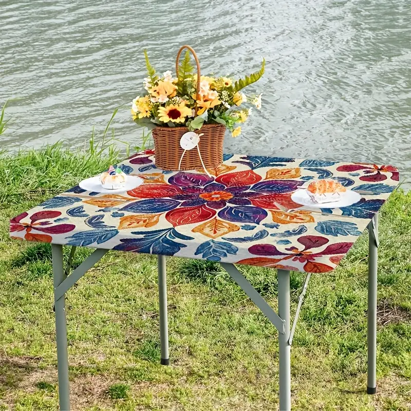 quadratische tischdecke lebhaftem blumenmuster