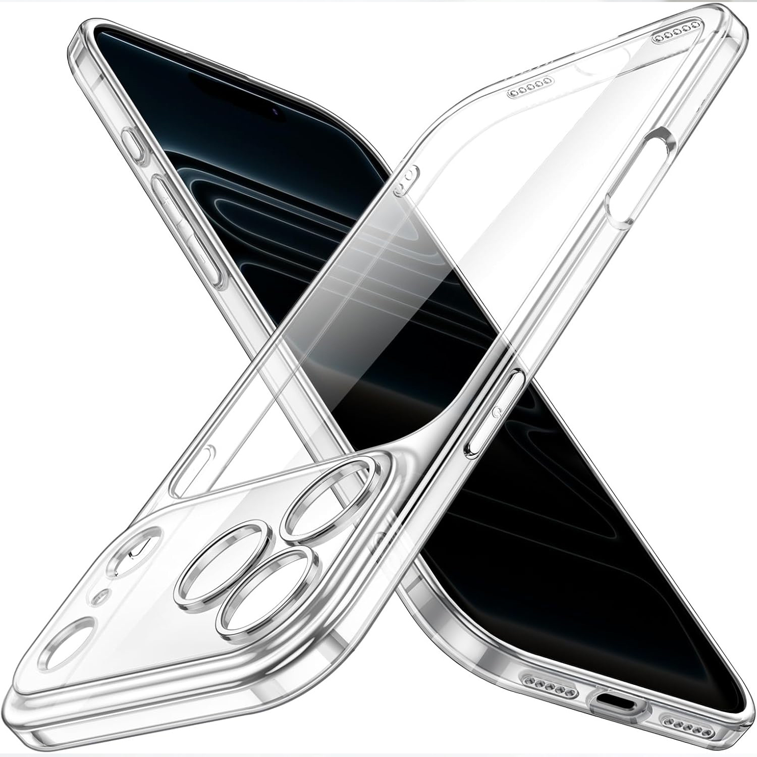 TEMU Coque de téléphone - Coque compatible avec Iphone 17 16 15 14 13 12 11, Iphone 17 Pro Max, coque intégrale 17 Pro transparente 17E anti-chute