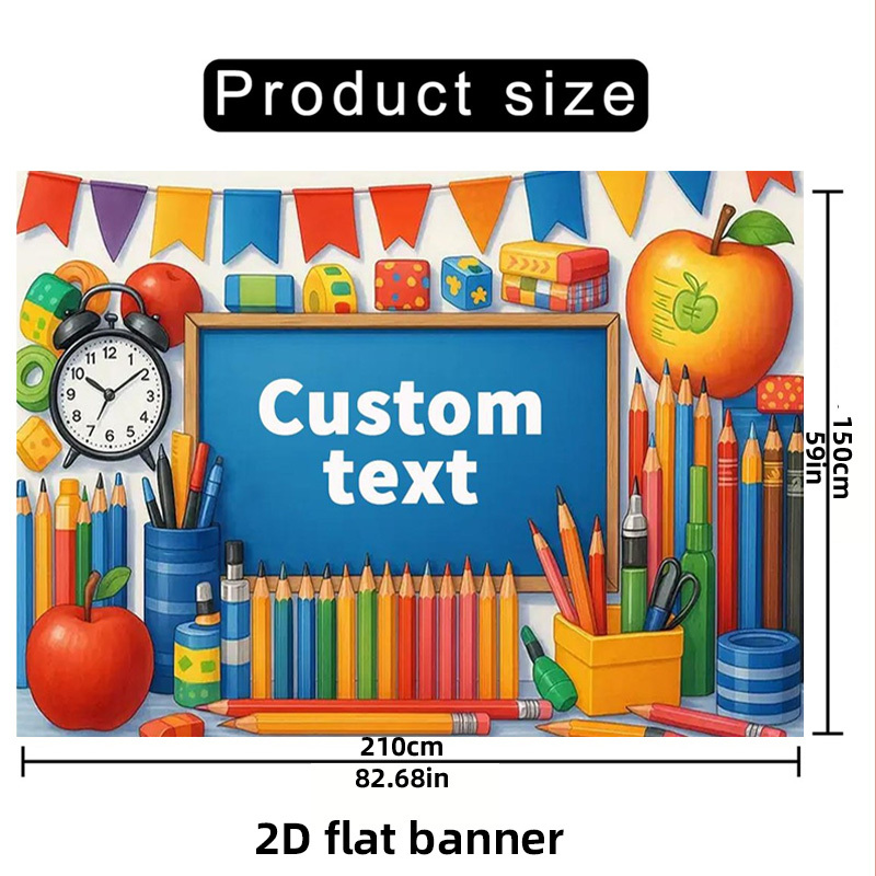 TEMU 2d Flat, 2d Flat, 2d Flat Banner, 1pc Customizable Text Learning Fun Welcome Back To School Party Decoration Cloth, Back To School Day Party