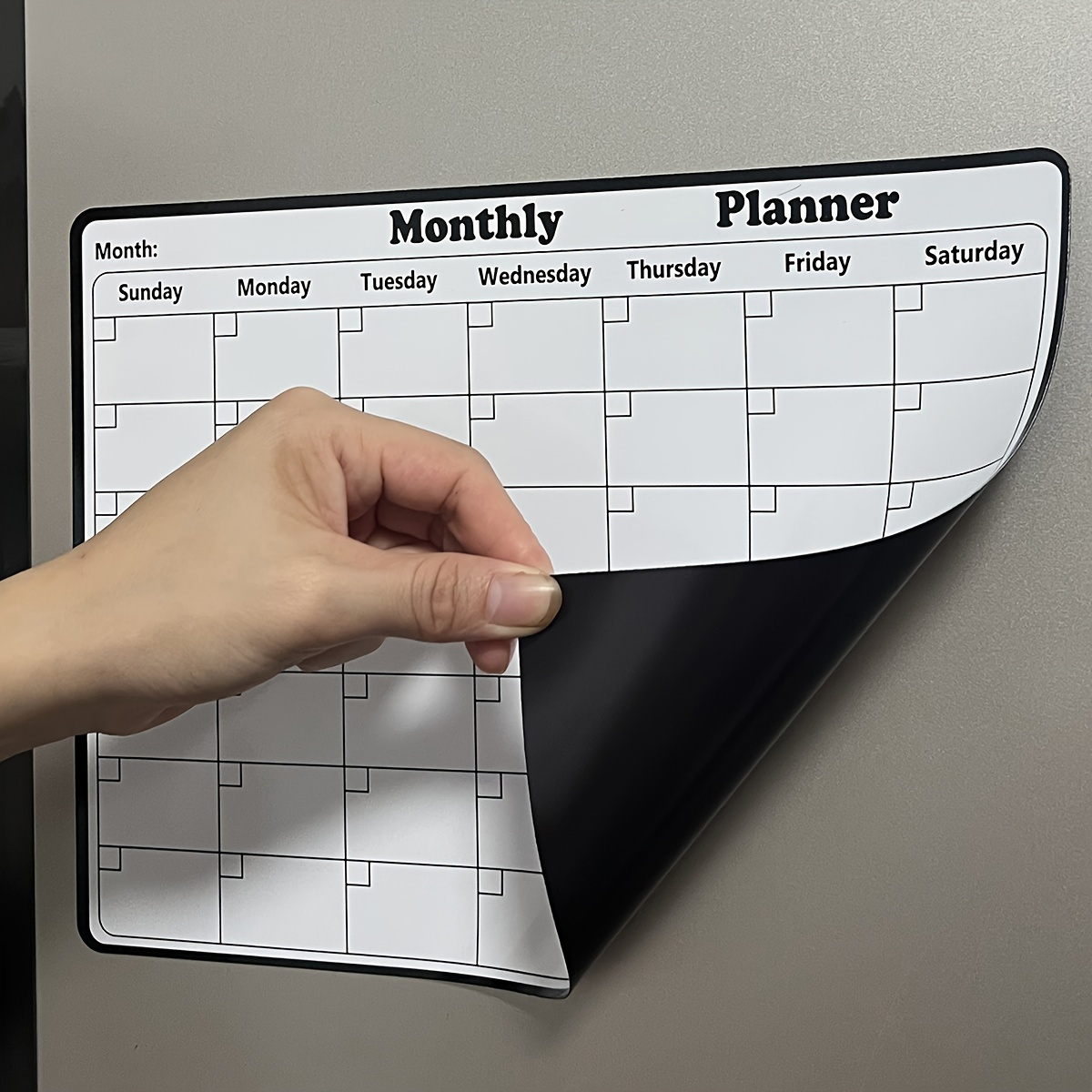 

1pc Resin Magnetic Dry Erase Fridge Calendar - Monthly Planner White Board For Refrigerator, Off Magnet Calendar For