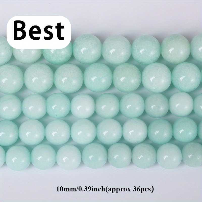 TEMU Natural Stone Beads Blue Amazonite Round Loose Spacer Agates Beads 4mm 6mm 8mm 10mm 12mm, Approximately 88/58/44/36/30pcs Per Strand, Ideal For
