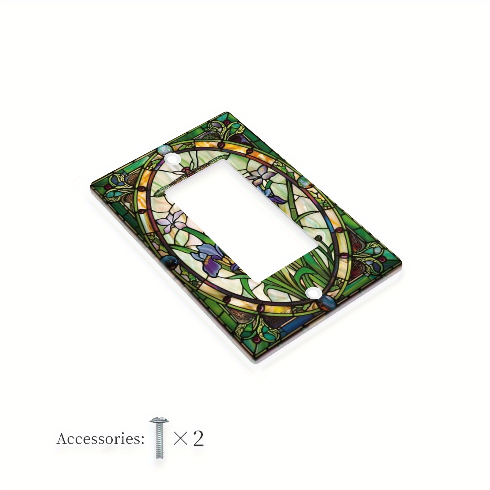 TEMU Plaque Murale en Verre Teinté - Lumière Décorative pour Couvercle de Commutateur pour Utilisation Intérieure/Extérieure, Convient pour 1 ou 2